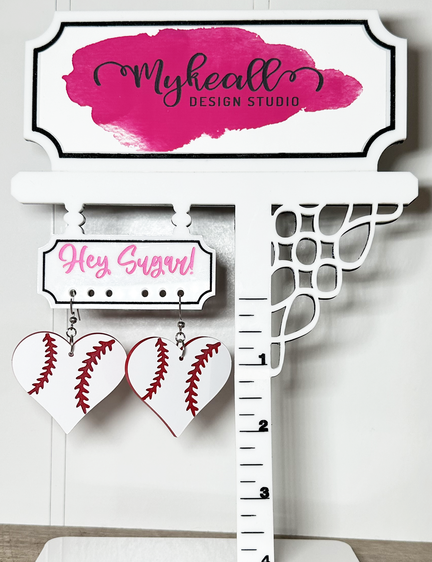 Baseball Heart Dangle Earrings