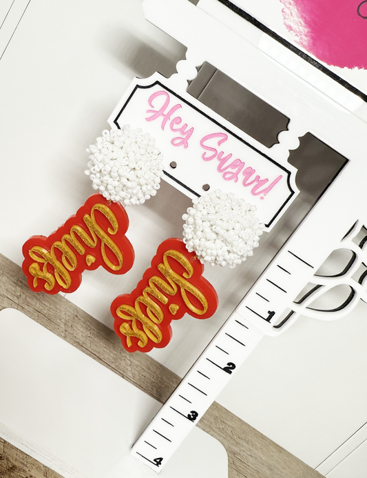 KC CHIEFS EARRINGS
