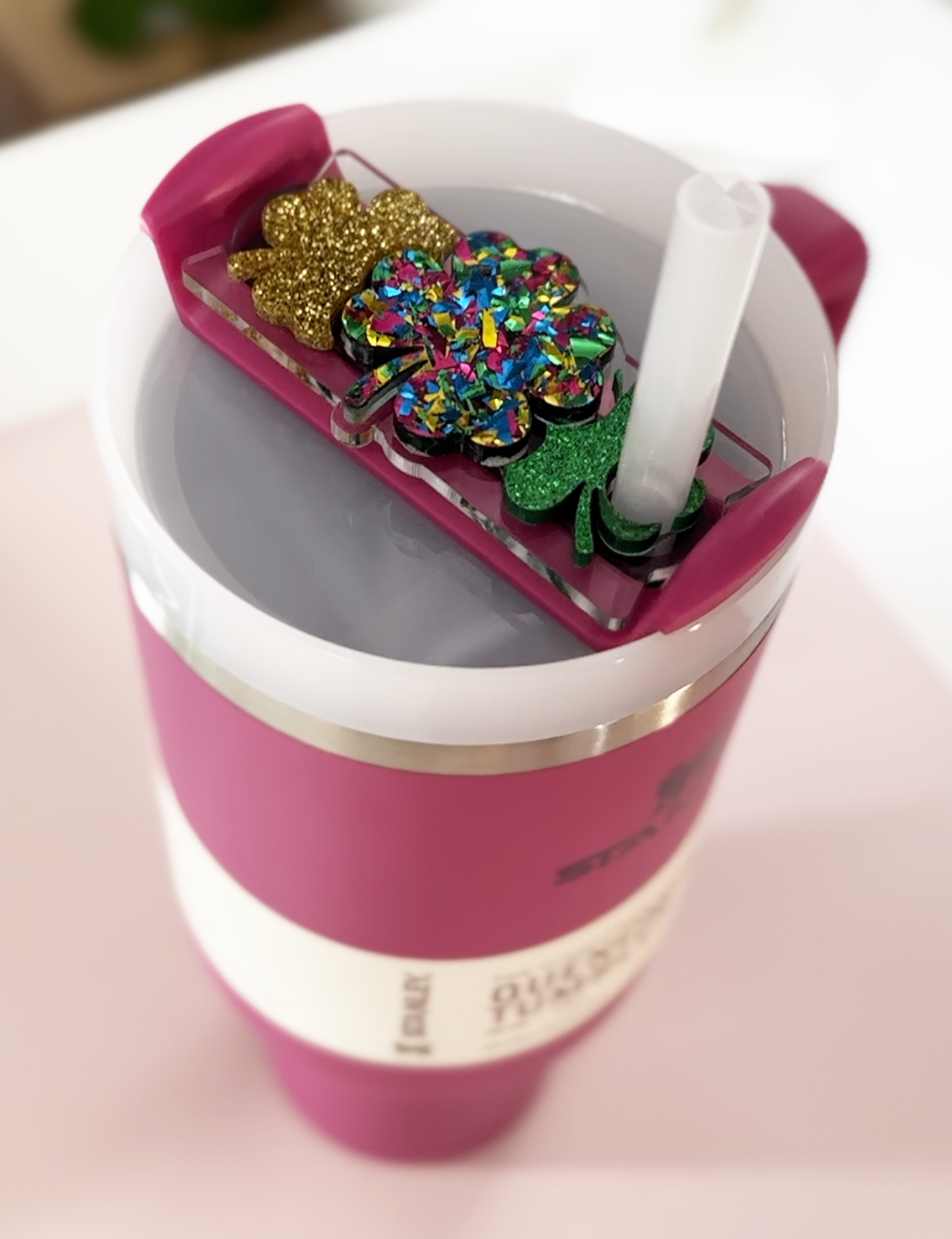 STANLEY TUMBLER TOPPER - ST. PATRICK'S DAY - FOUR LEAF CLOVERS