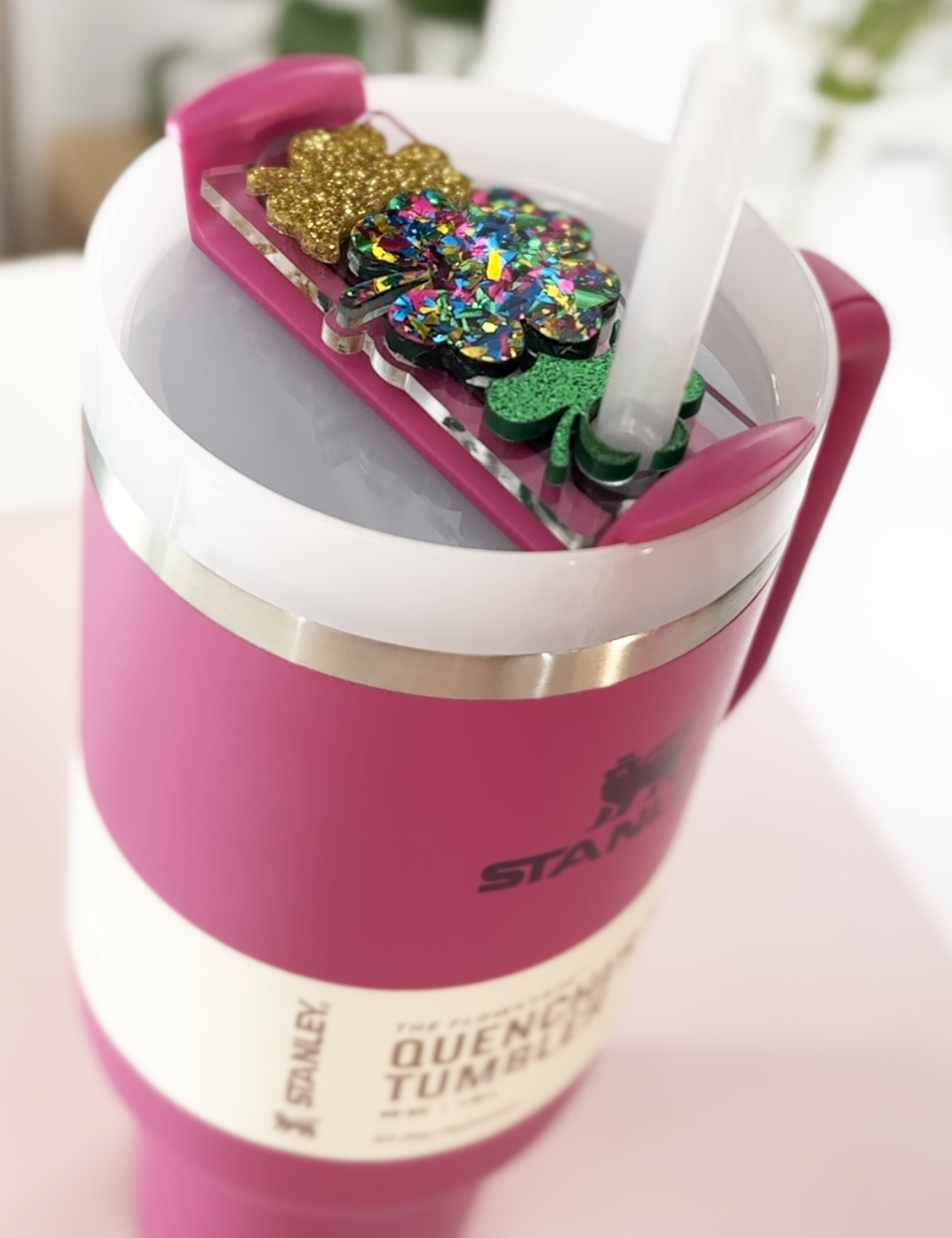 STANLEY TUMBLER TOPPER - ST. PATRICK'S DAY - FOUR LEAF CLOVERS