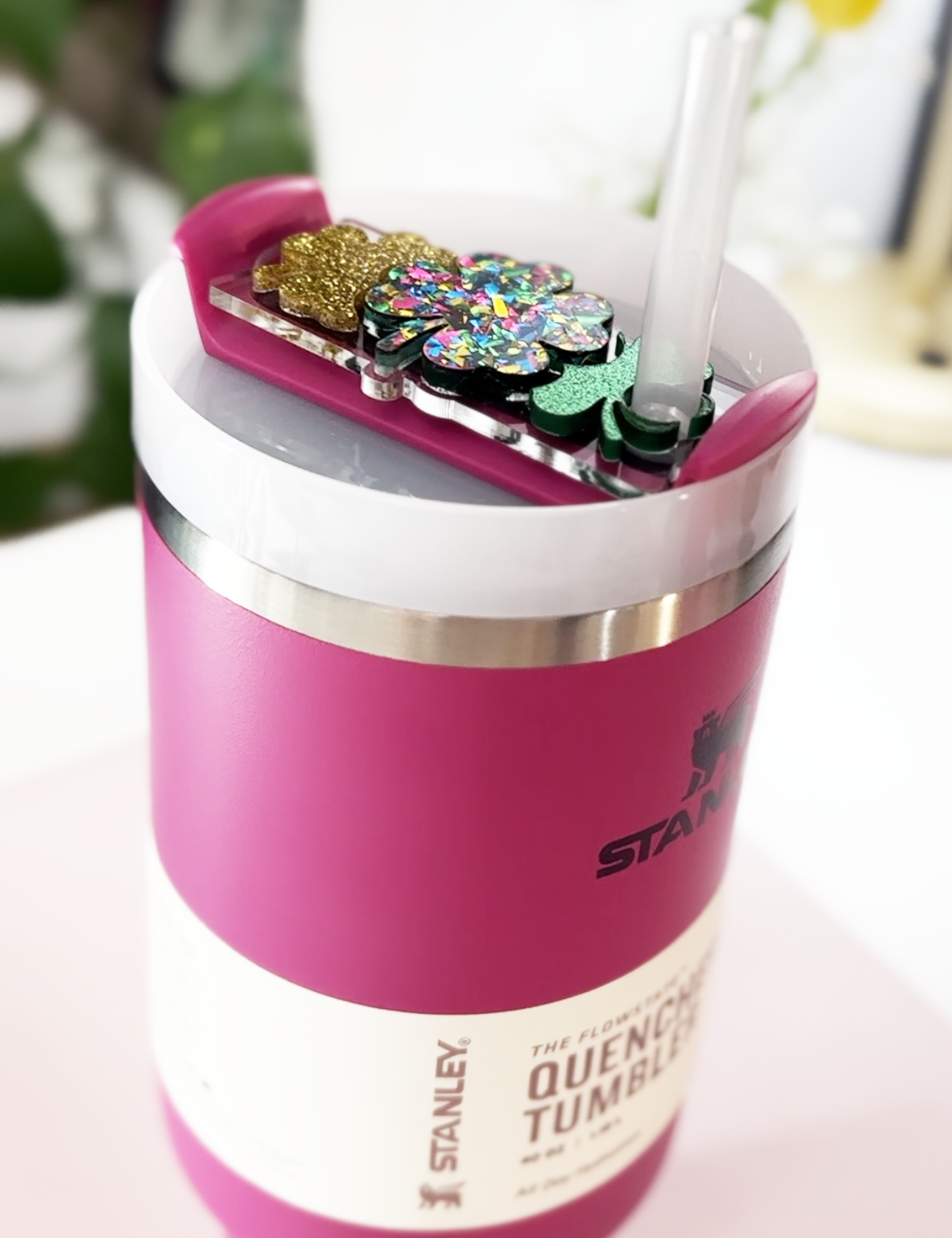 STANLEY TUMBLER TOPPER - ST. PATRICK'S DAY - FOUR LEAF CLOVERS