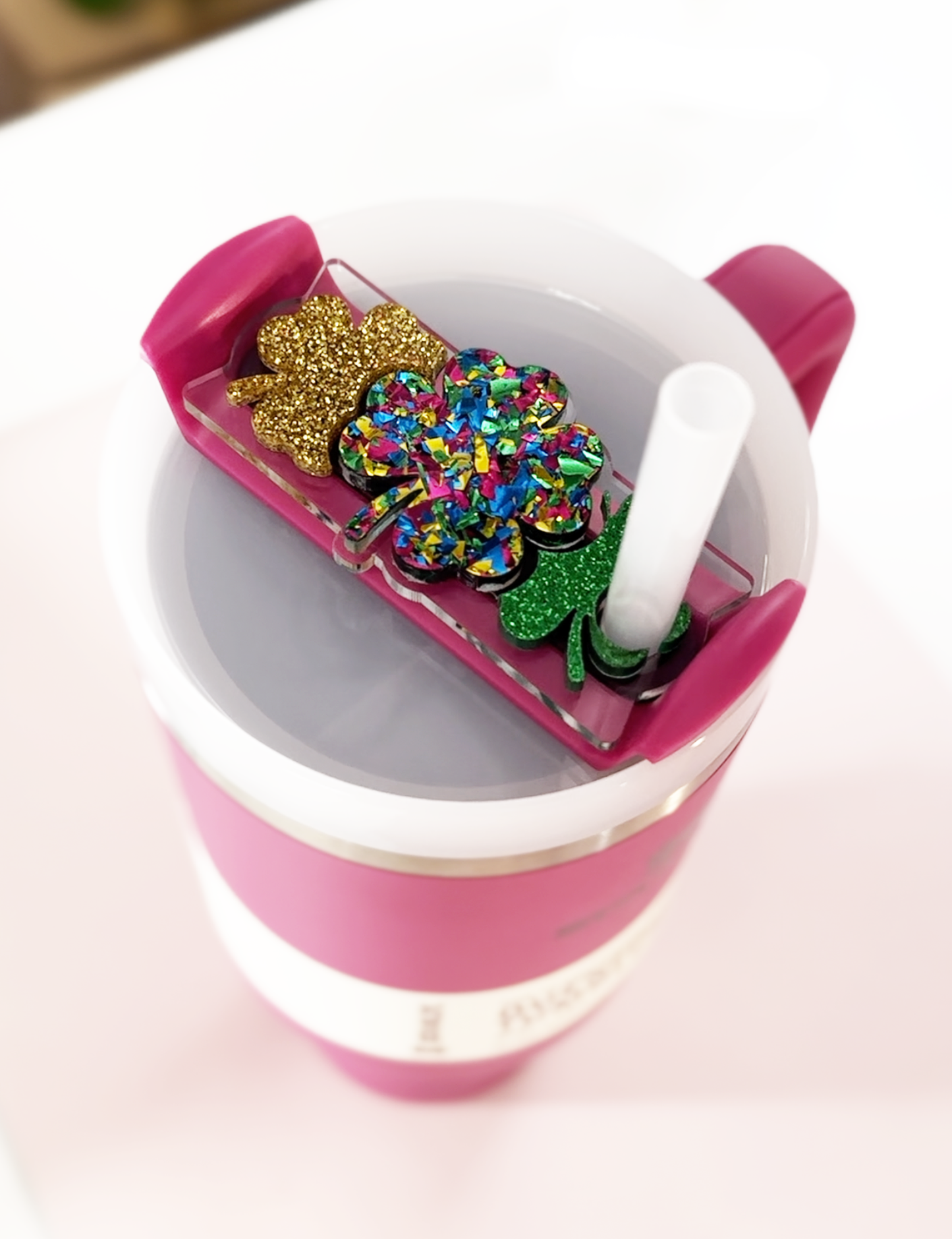 STANLEY TUMBLER TOPPER - ST. PATRICK'S DAY - FOUR LEAF CLOVERS