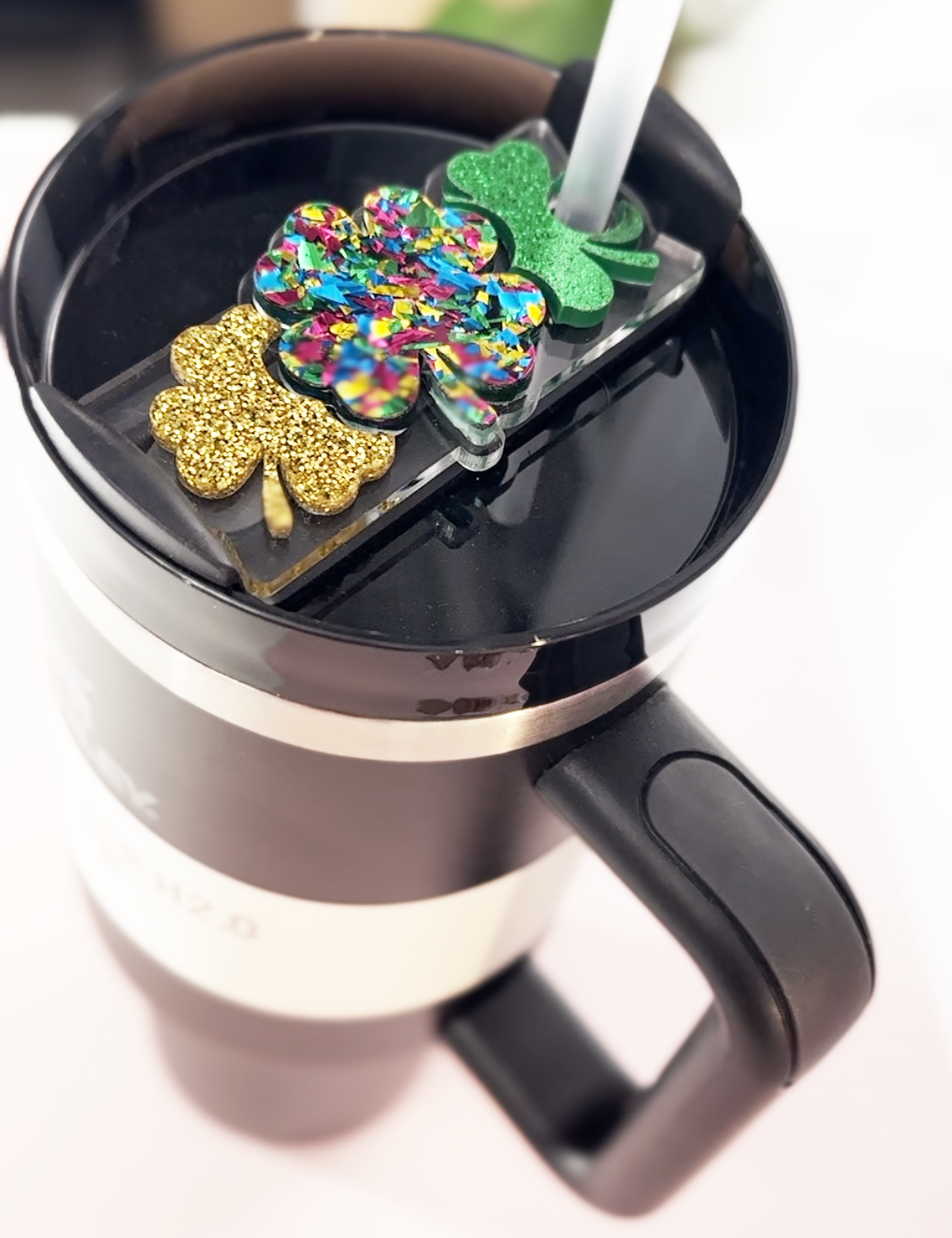 STANLEY TUMBLER TOPPER - ST. PATRICK'S DAY - FOUR LEAF CLOVERS