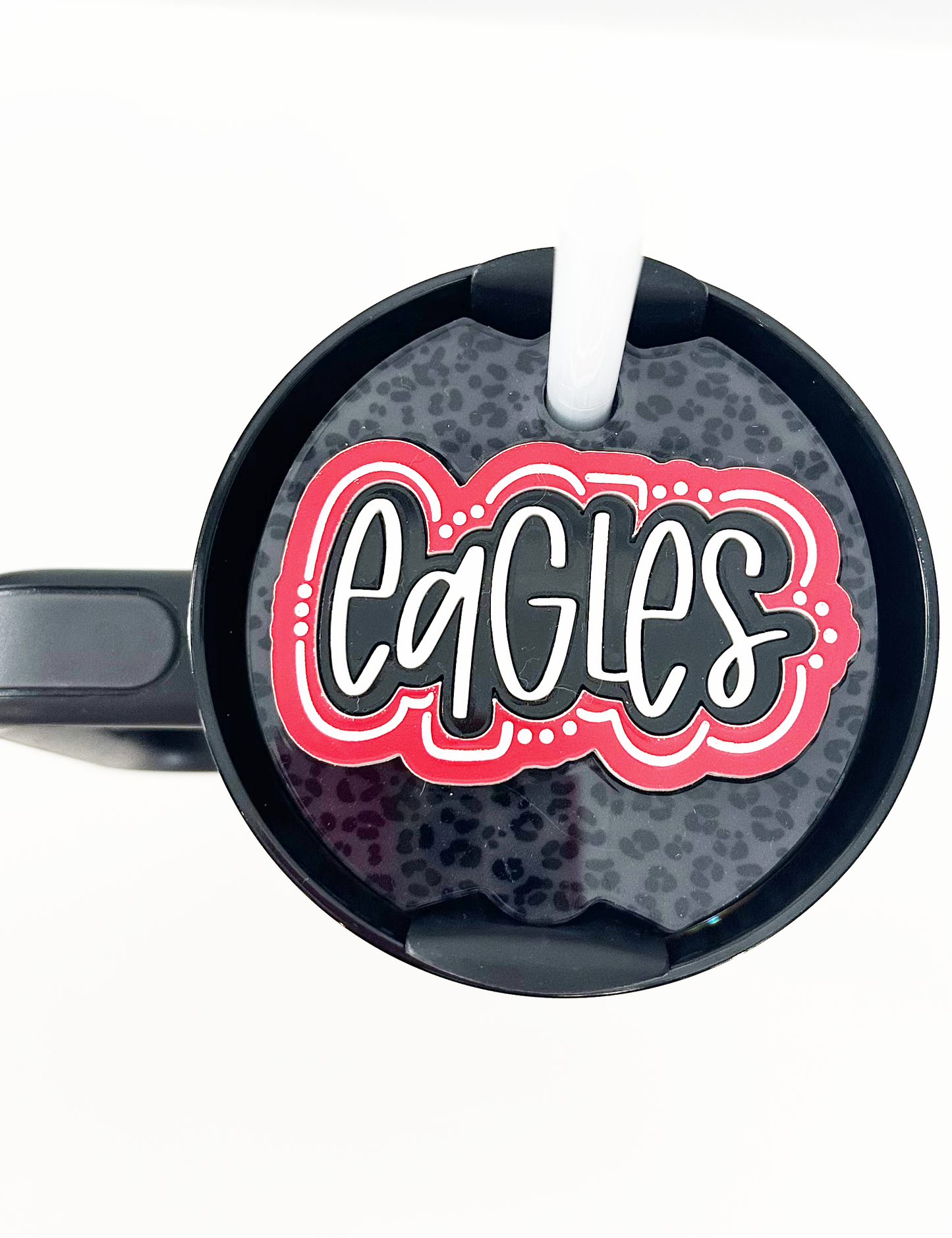 CUSTOM TUMBLER TOPPER - FULL LID - EAGLES TEAM SPIRIT CHEETAH