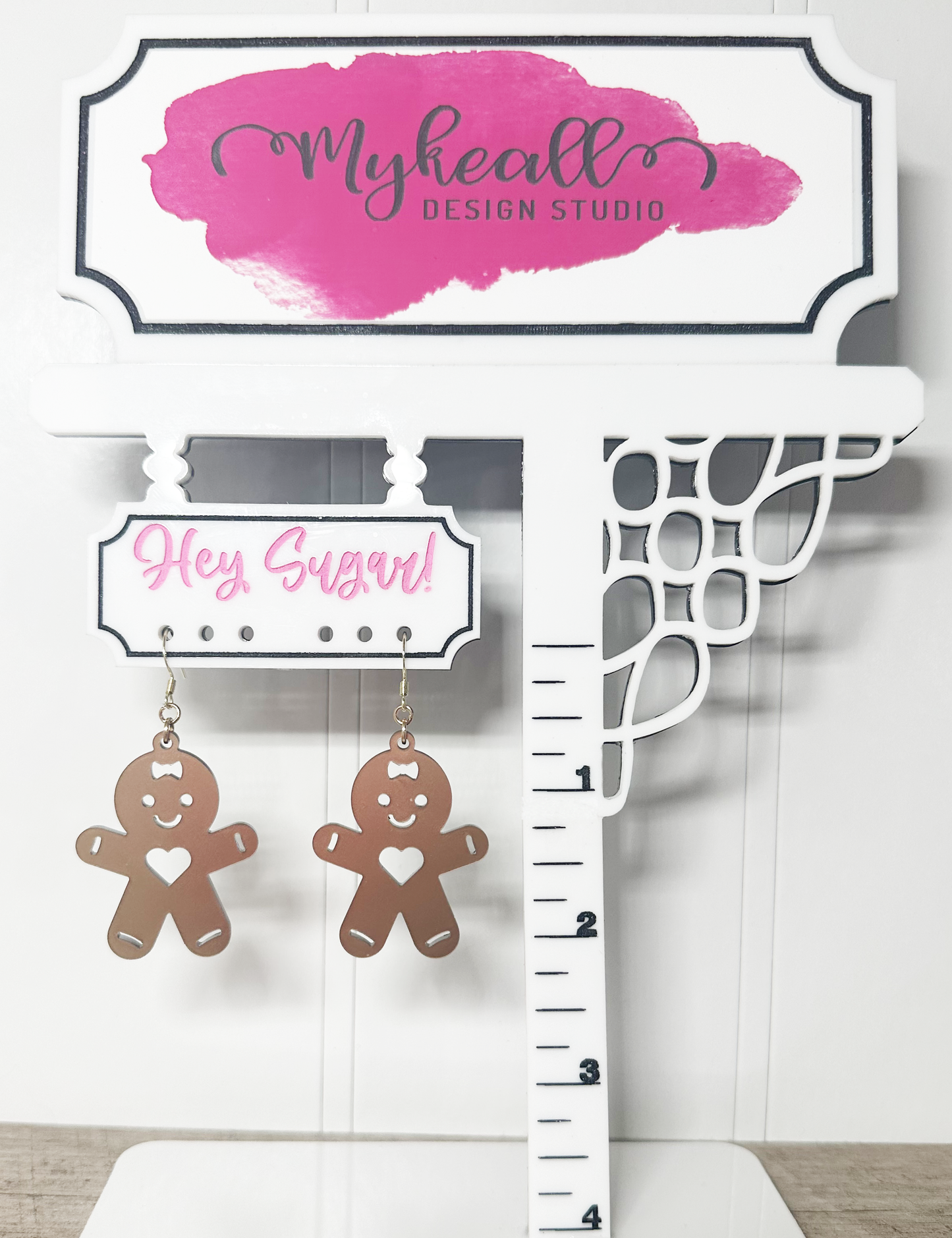 Gingerbread Heart Dangle Earrings