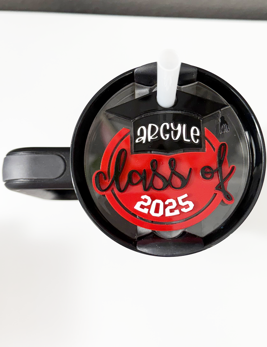 TUMBLER TOPPER - FULL LID - 2025 GRADUATION HAT