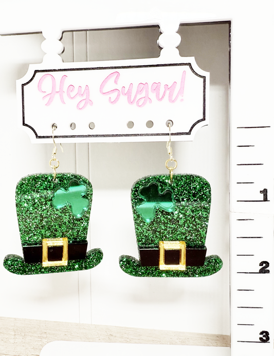 St. Patrick's Day - TOP HAT EARRINGS