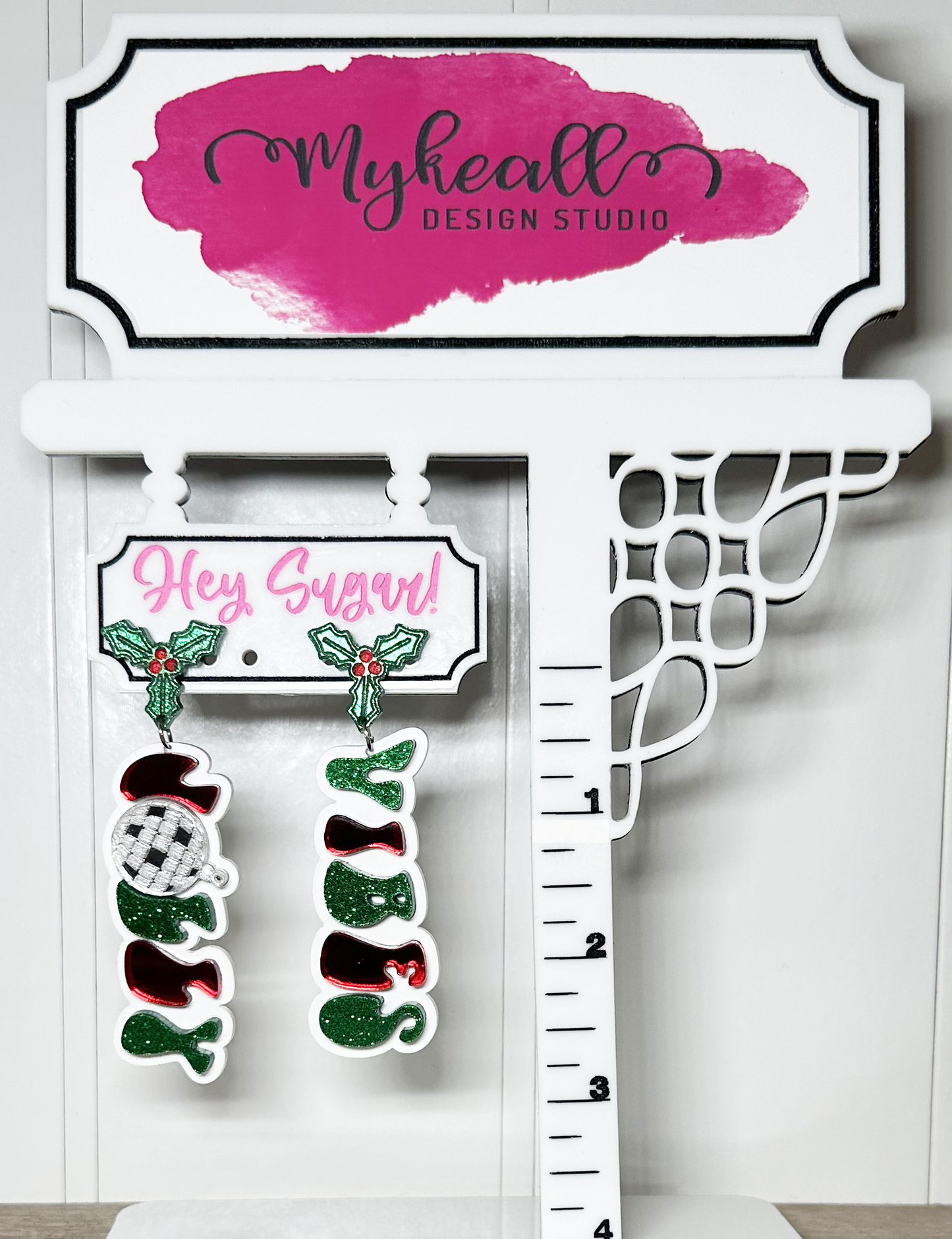 Christmas Jolly Vibes Earrings-Red Green