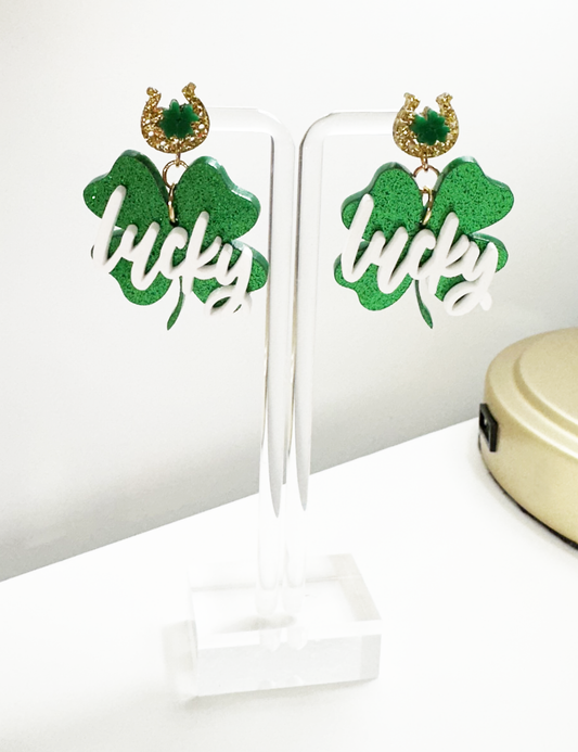 St. Patrick's Day - LUCKY FOUR LEAF CLOVER EARRINGS