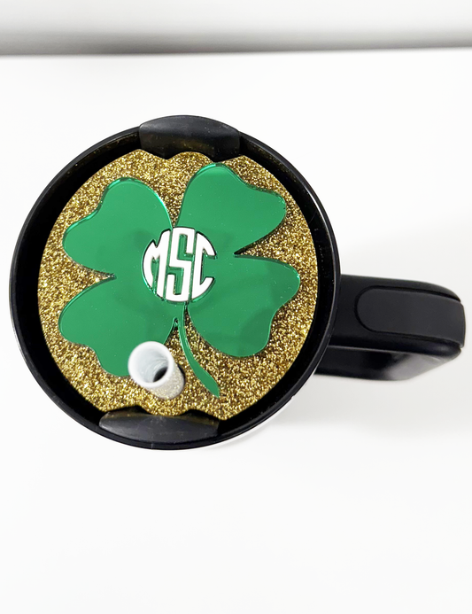 STANLEY TUMBLER TOPPER - ST. PATRICK'S DAY - MONOGRAM CLOVER