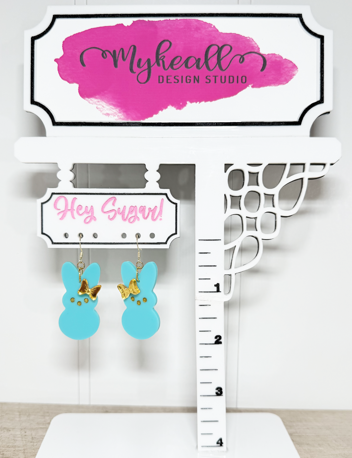 Easter Earrings - Peeps Pom Bow Dangle