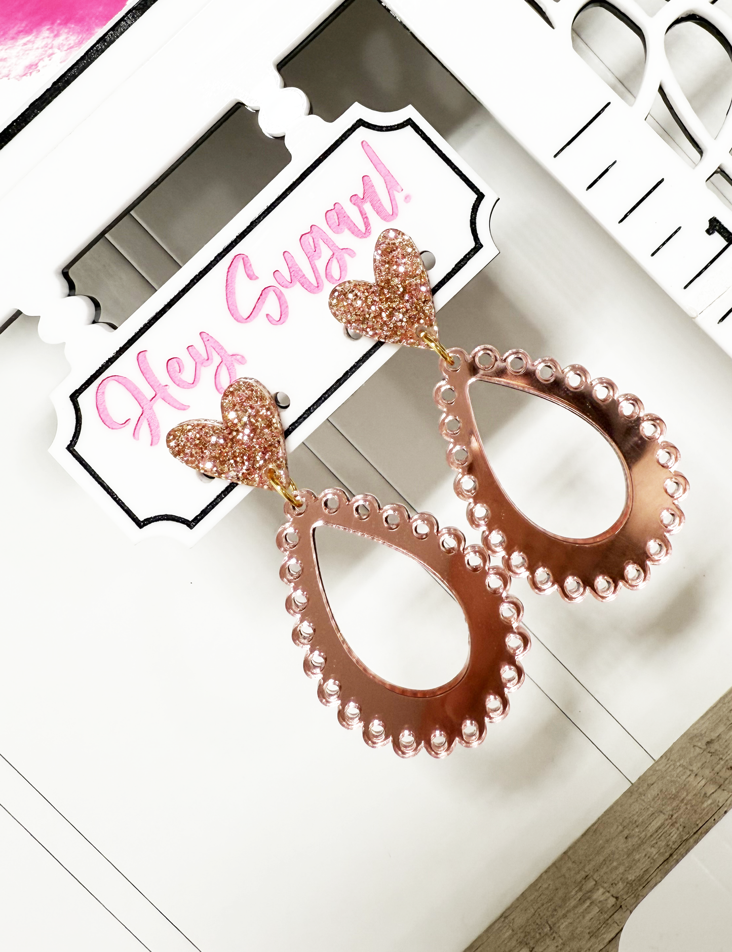 Rose Gold Scallop Earrings