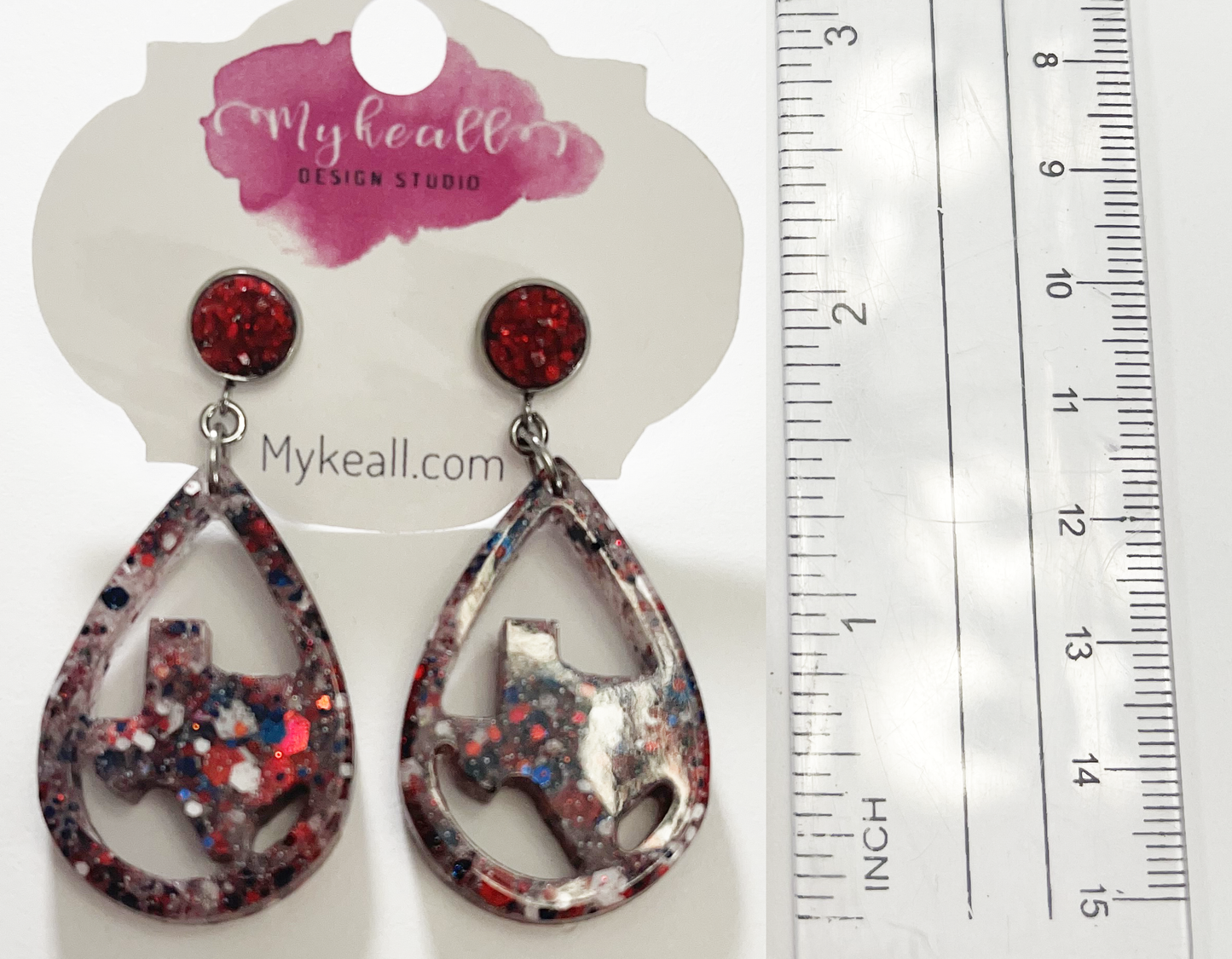 Red White Navy Earrings - 1