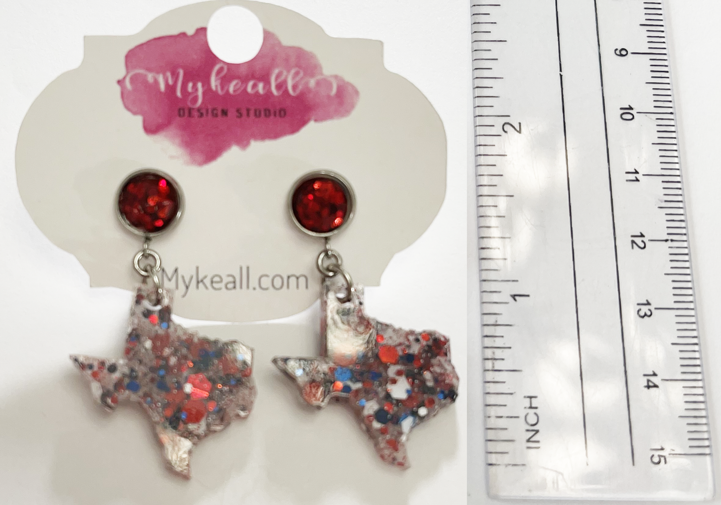 Red White Navy Earrings - 3