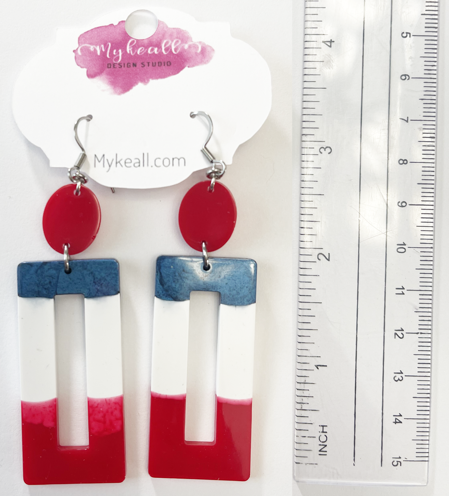 Red White Blue Earrings - 5