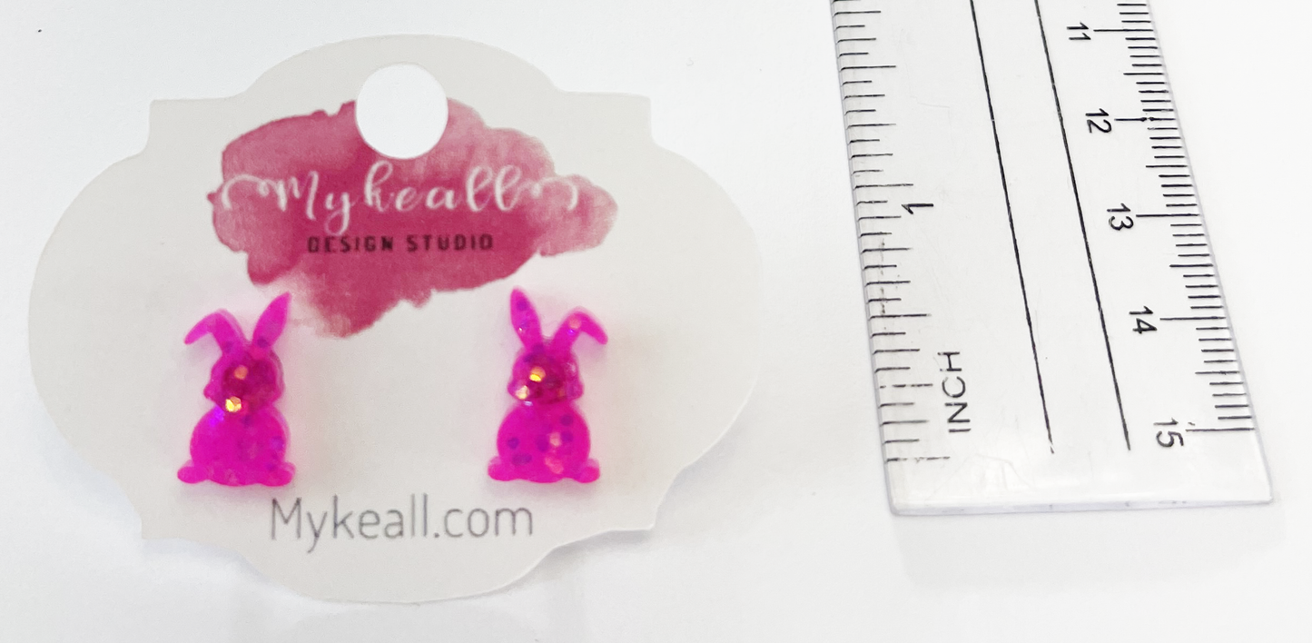 Easter Earrings - Floppy Ear Bunny Studs