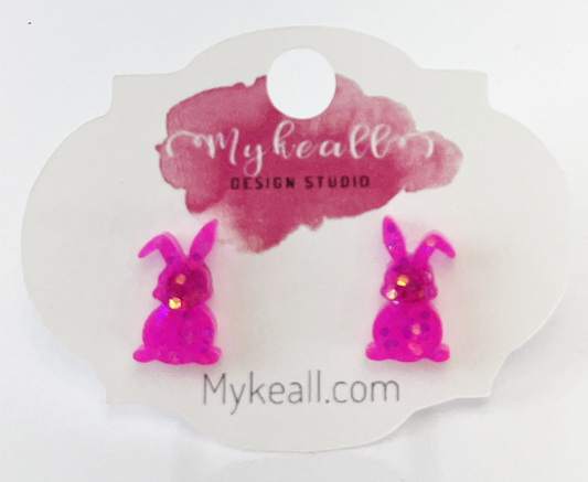 Easter Earrings - Floppy Ear Bunny Studs
