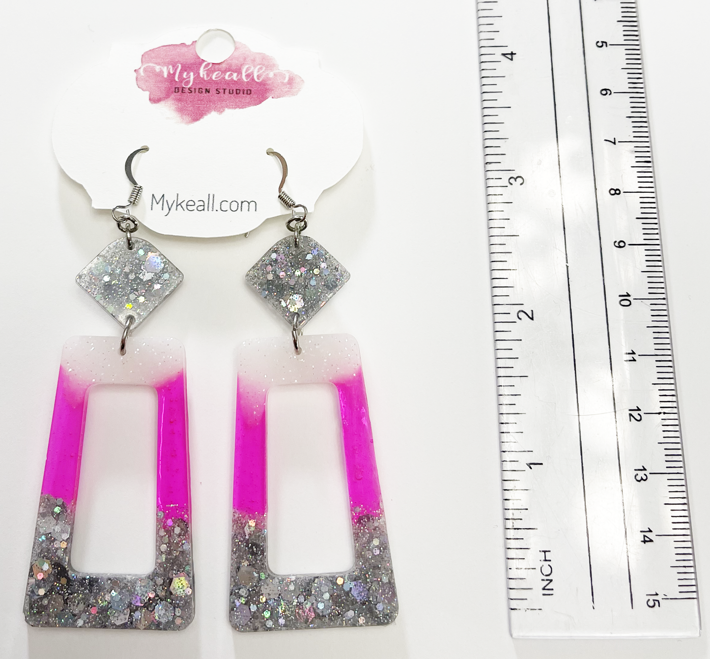 Pink/Silver Earrings - 2