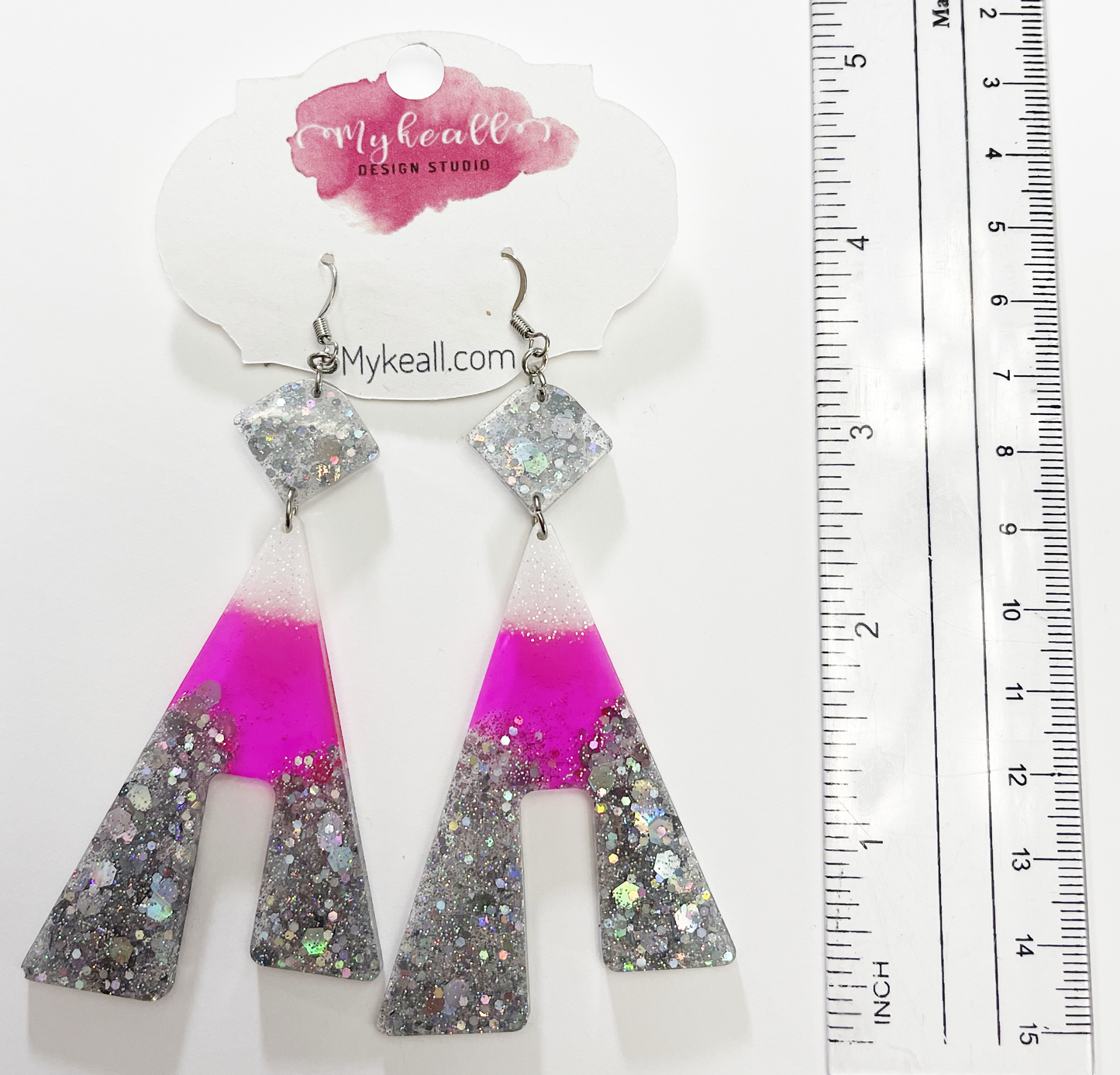 Pink/Silver Earrings - 3