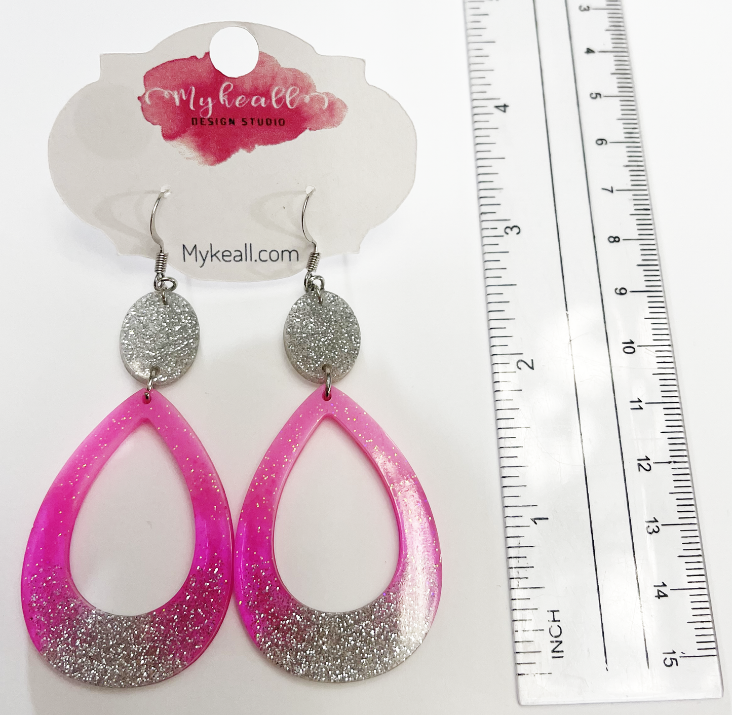 Pink/Silver Earrings - 9