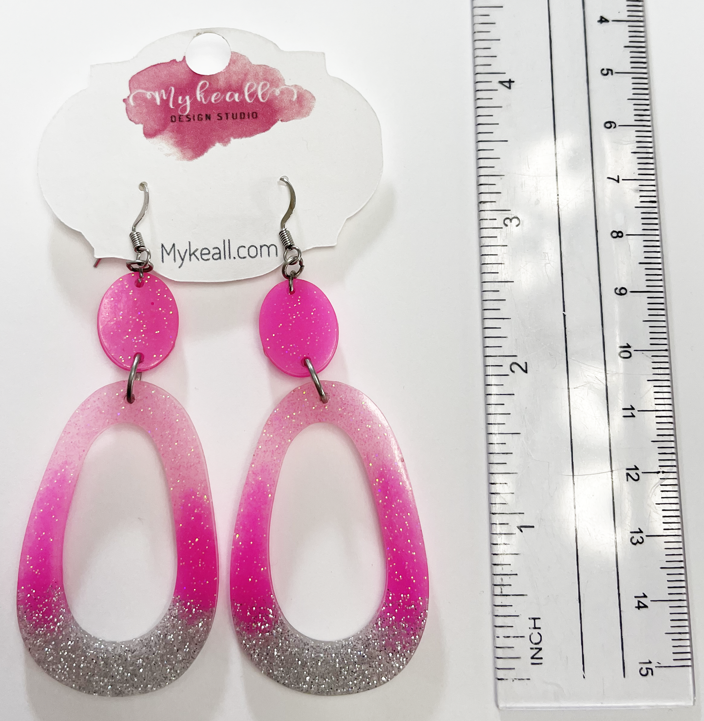Pink/Silver Earrings - 10