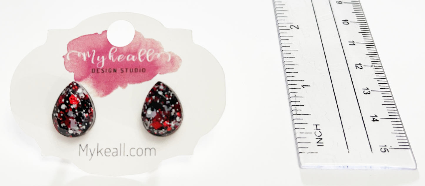 Studs - Faceted Teardrop 2