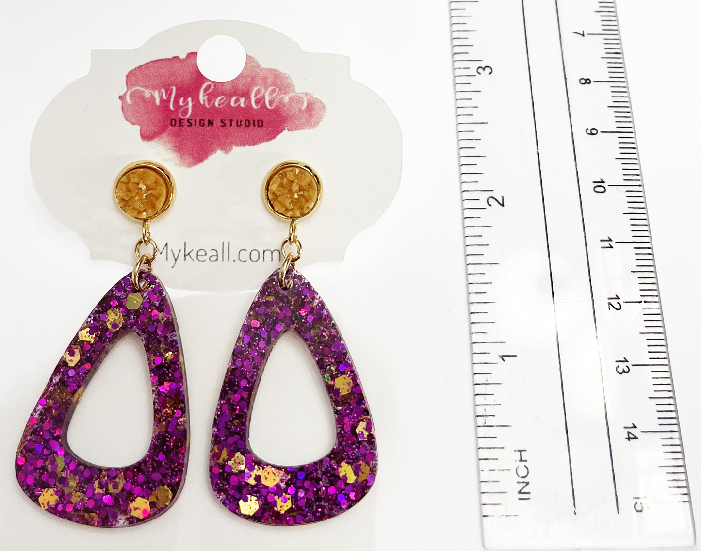 Purple/Gold Earrings - 16