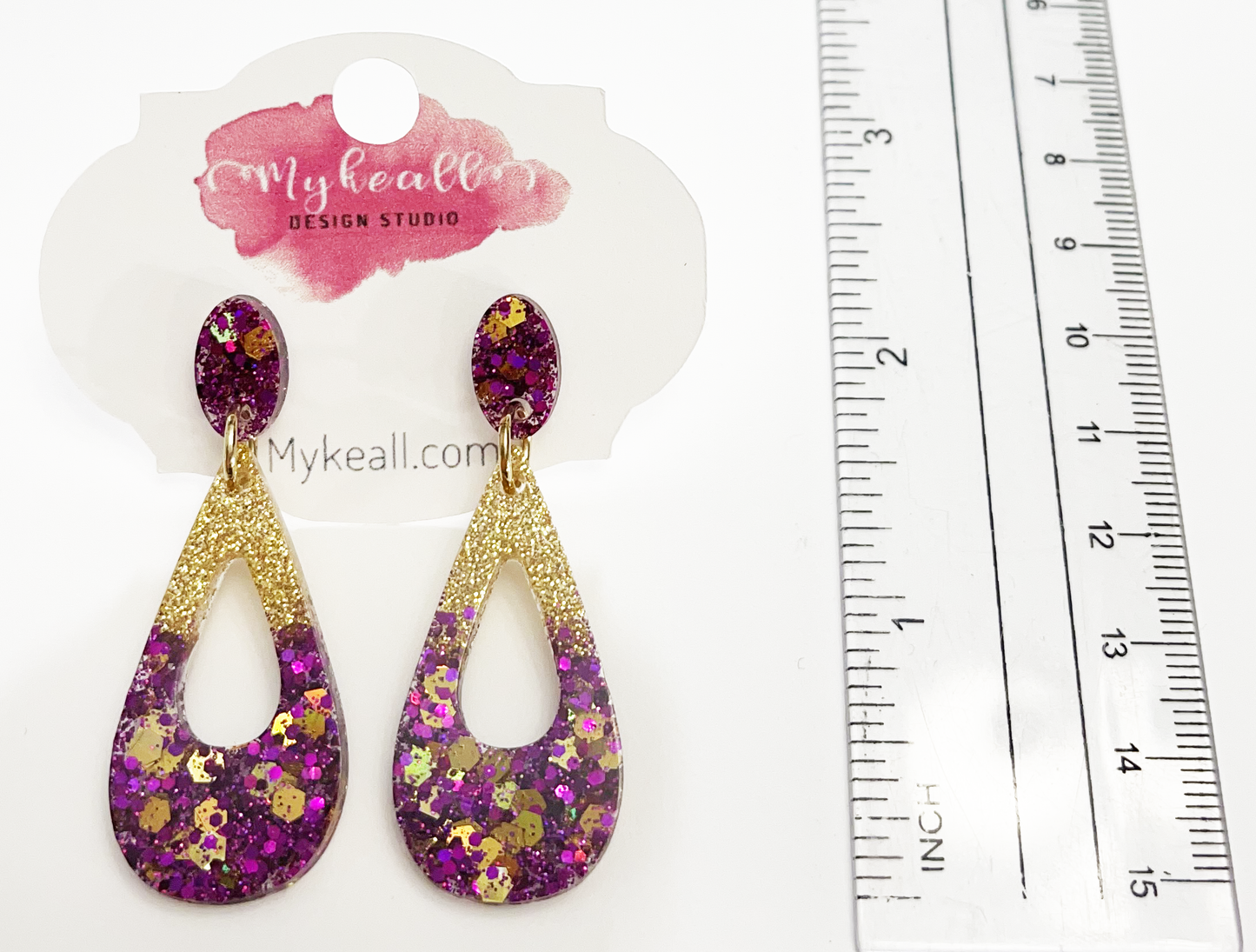 Purple/Gold Earrings - 18