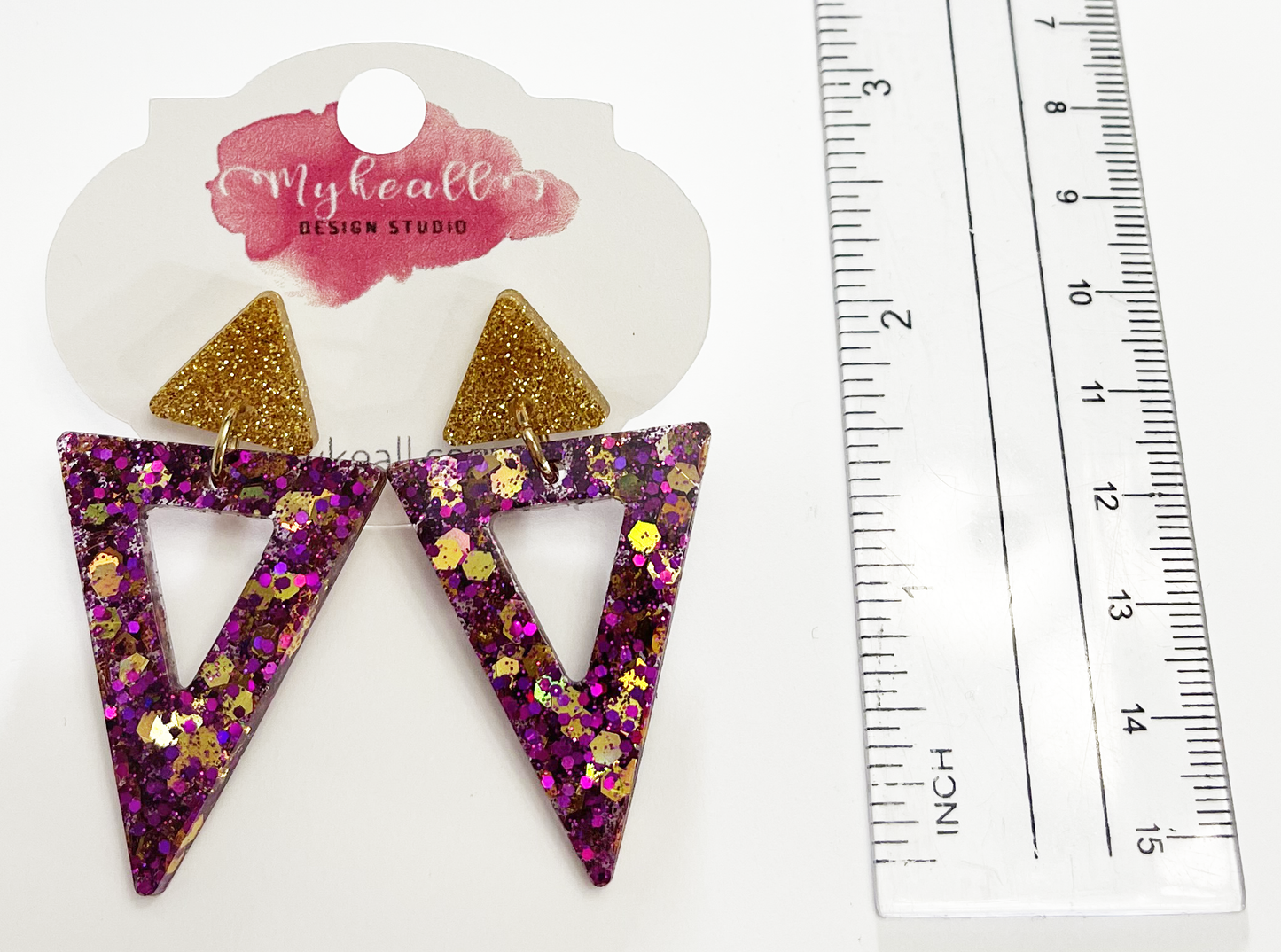 Purple/Gold Earrings - 19