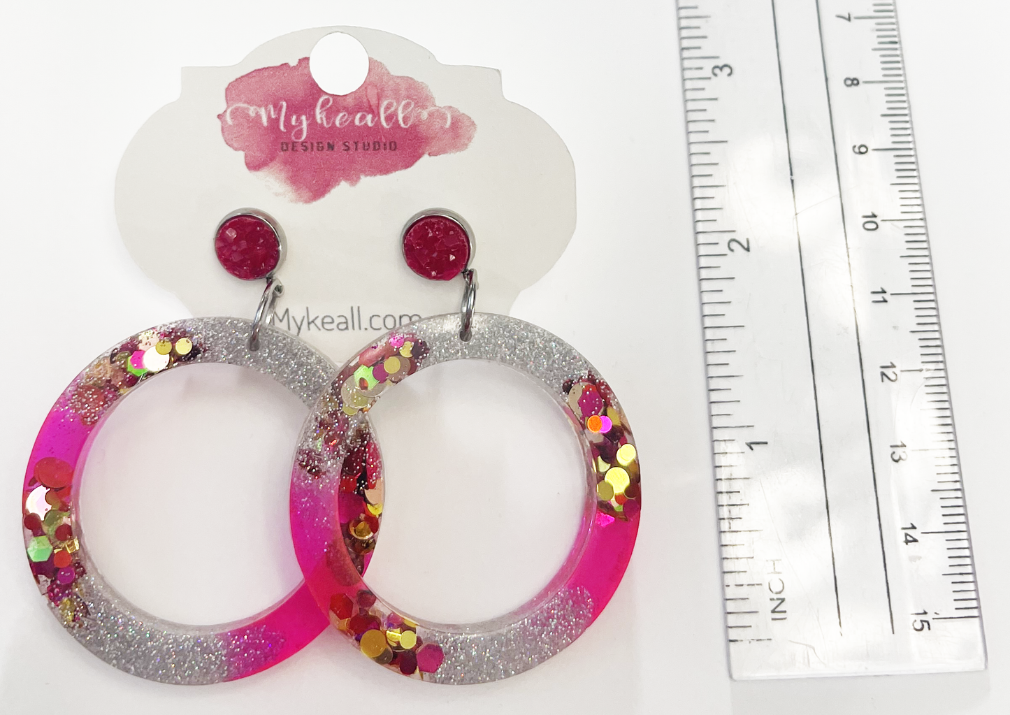 Pink/Gold Earrings - 30