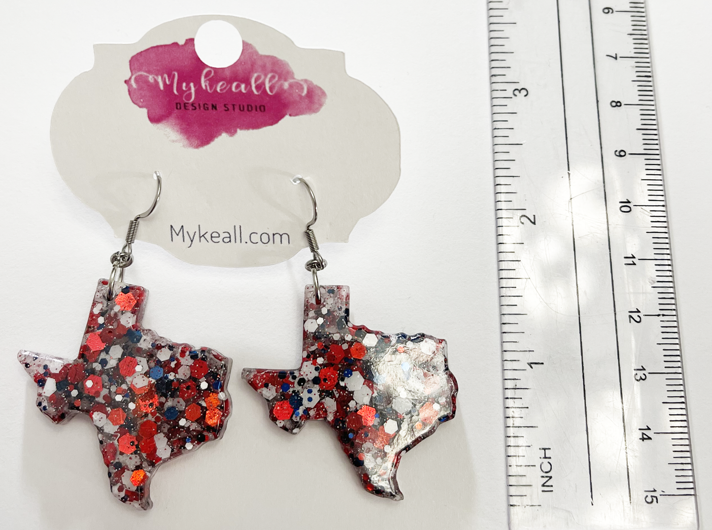 Red White Navy Earrings - 15