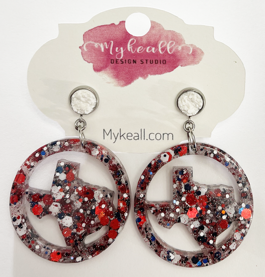 Red White Navy Earrings - 18
