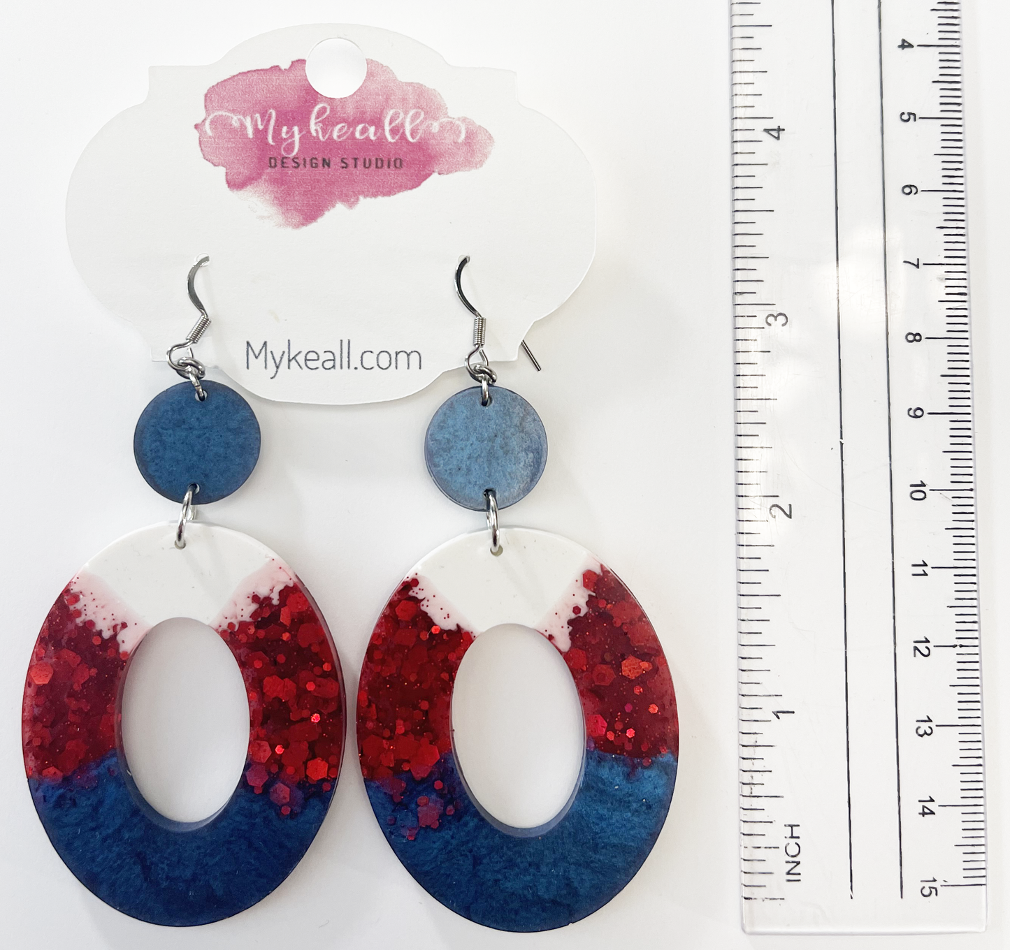 Red White Blue Earrings - 13