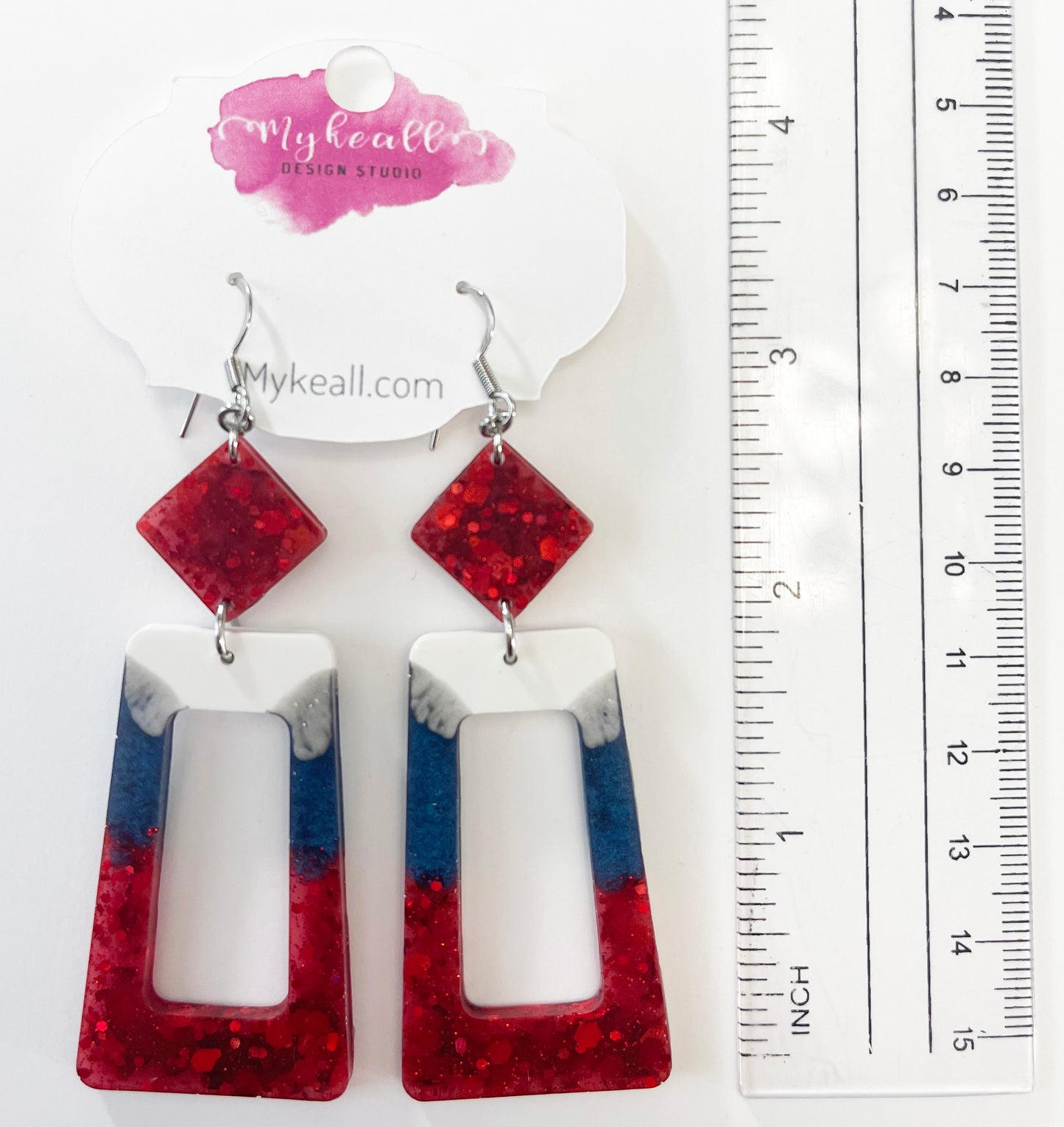 Red White Blue Earrings - 14