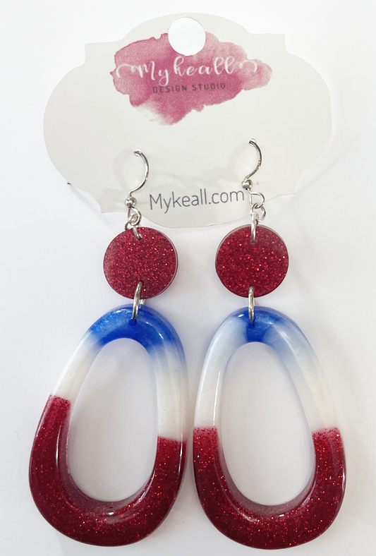 Red White Blue Earrings - 18