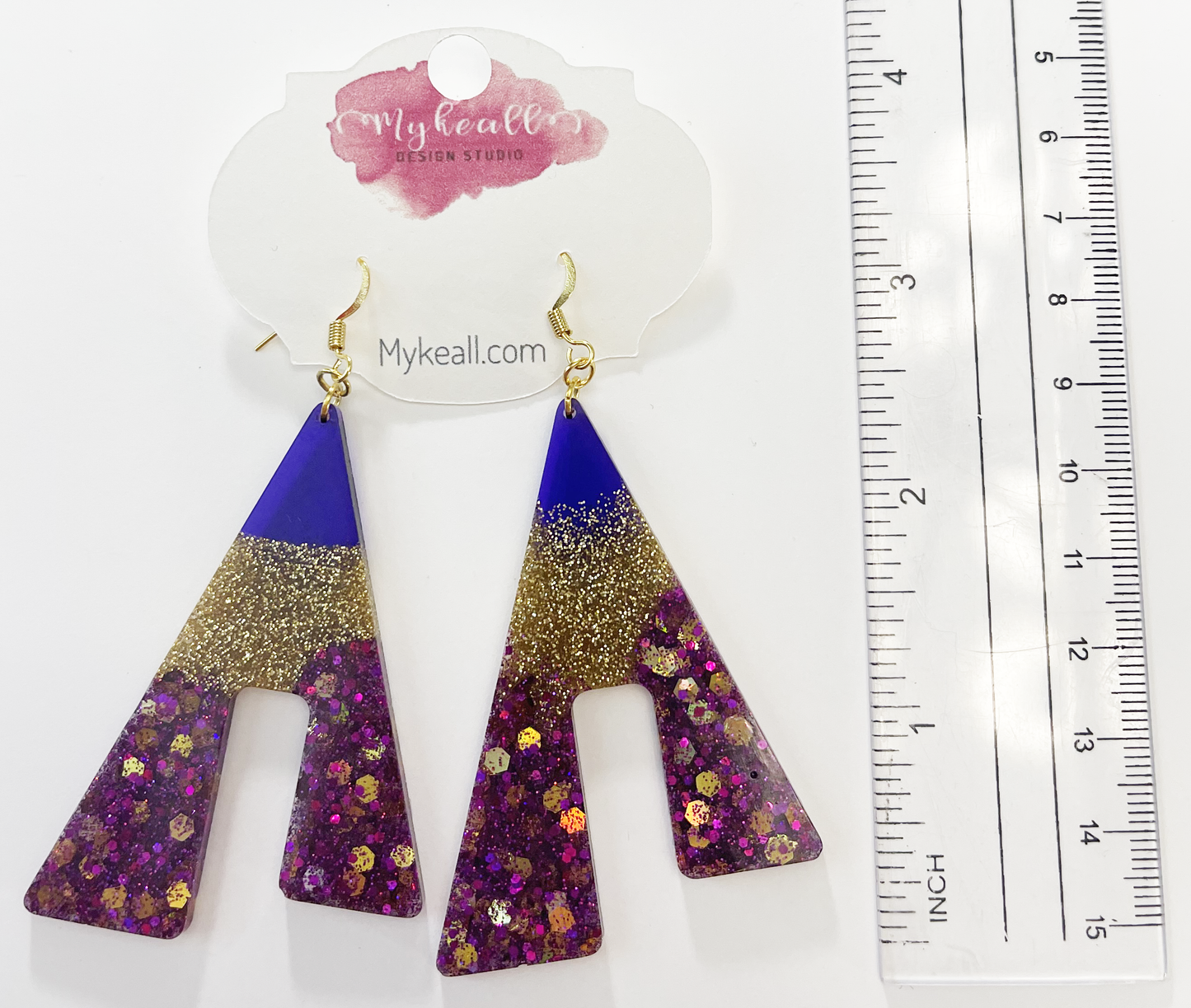 Purple/Gold Earrings - 14