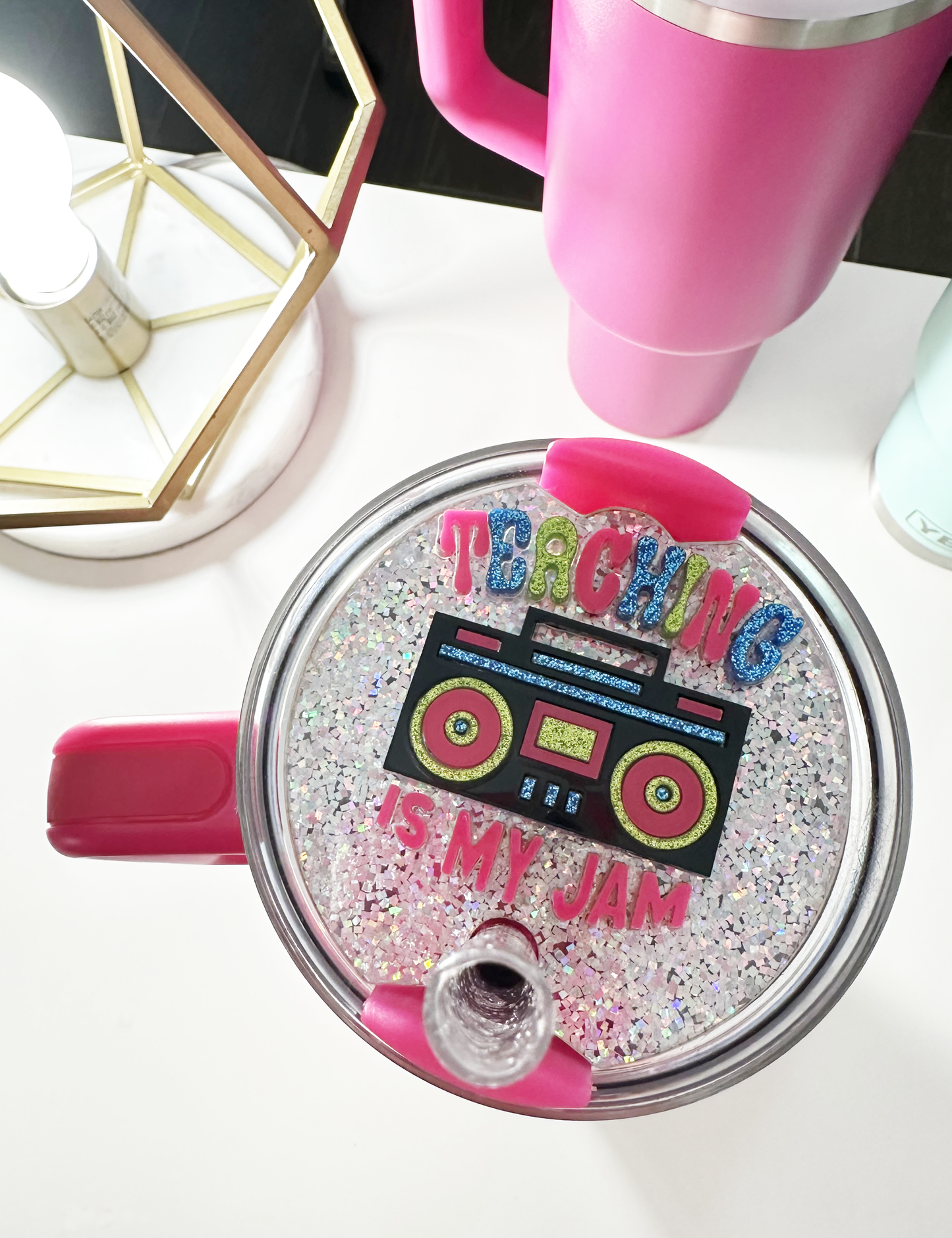 TUMBLER TOPPER - FULL LID - TEACHING IS MY JAM-BOOMBOX