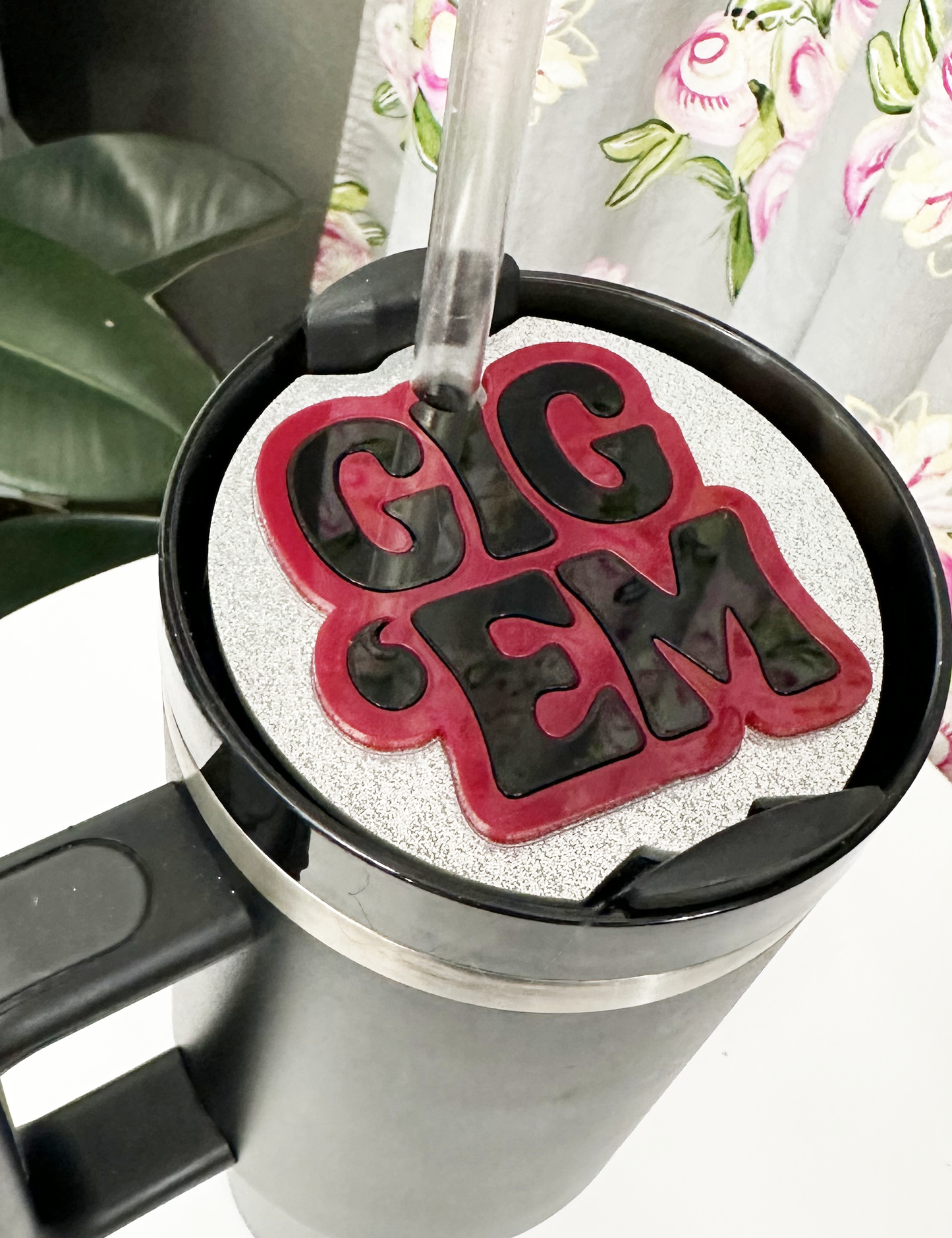 TUMBLER TOPPER - GIG EM' - FULL LID