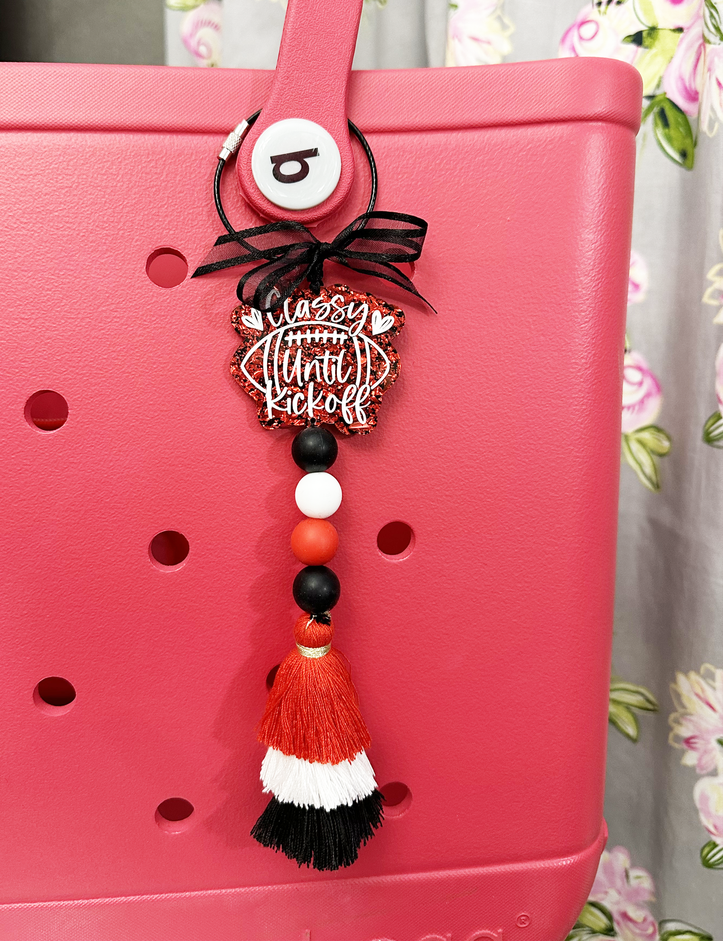CLASSY UNTIL KICK OFF FOOTBALL TASSEL BAG TAG