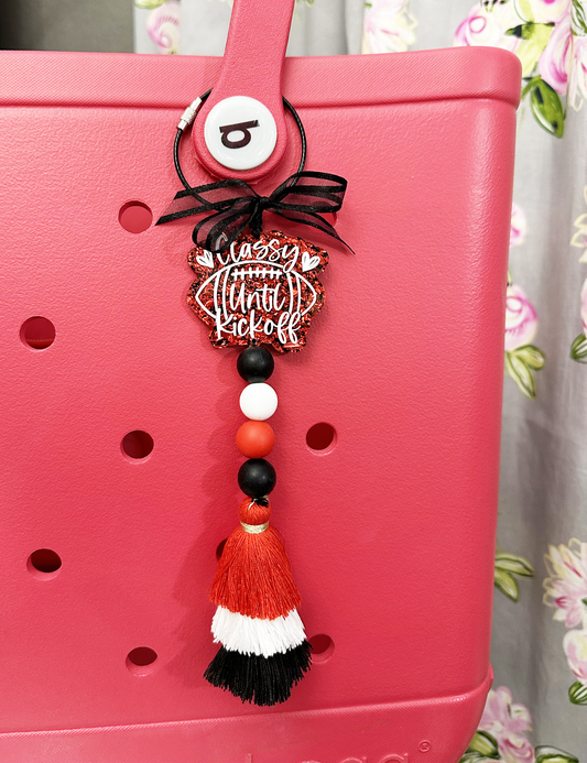 CLASSY UNTIL KICK OFF FOOTBALL TASSEL BAG TAG