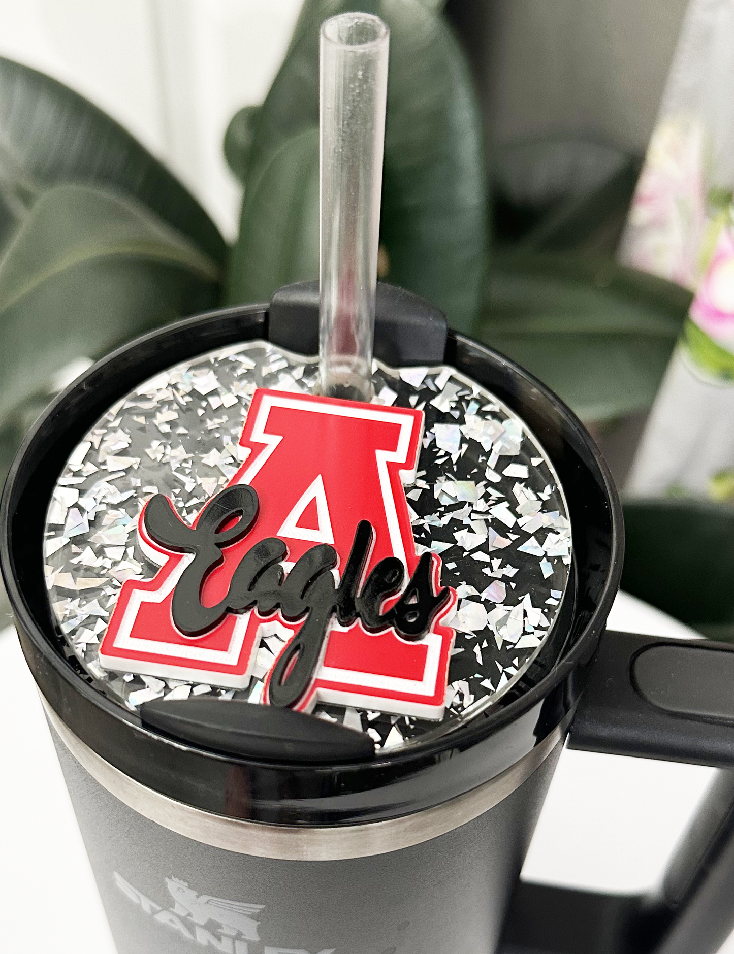 CUSTOM TUMBLER TOPPER - FULL LID - ARGYLE "A" EAGLES