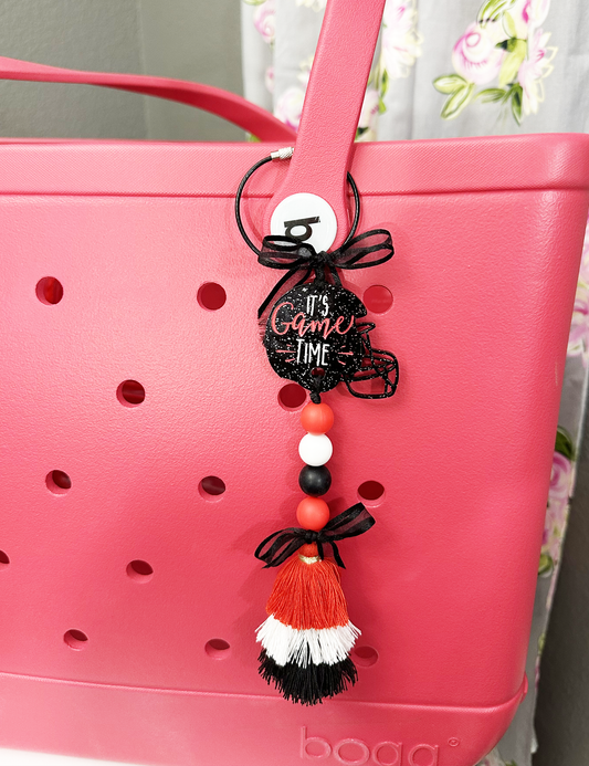 IT'S GAME TIME FOOTBALL TASSEL BAG TAG