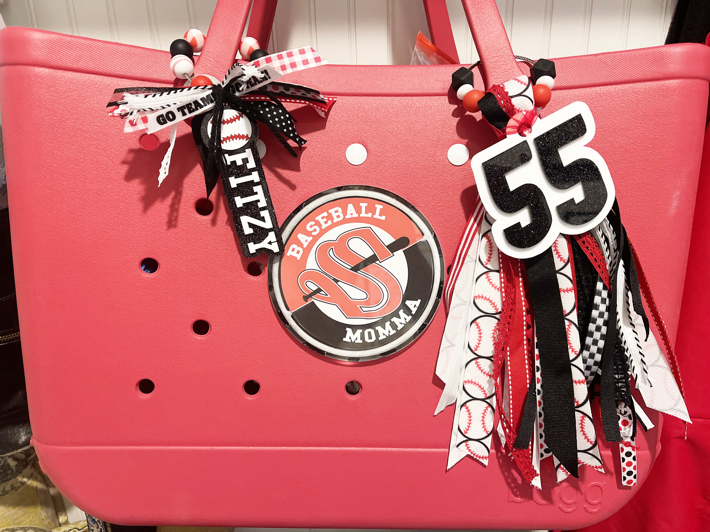 CUSTOM PLAYER NUMBER BAG TAG/KEY FOB/ZIPPER PULL