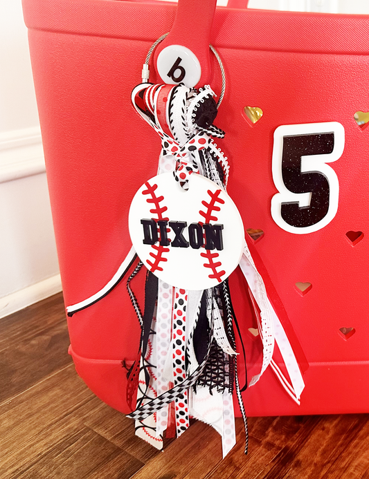 CUSTOM BASEBALL BAG TAG/KEY FOB/ZIPPER PULL