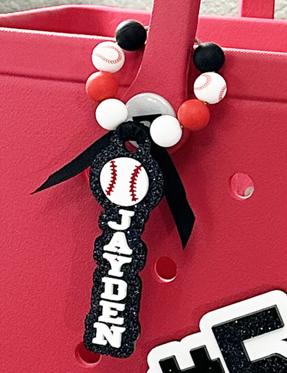 CUSTOM PLAYER NAME BAG TAG/KEY FOB/ZIPPER PULL