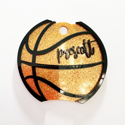 CUSTOM TUMBLER TOPPER - FULL LID - BASKETBALL - TRIPLE LAYER