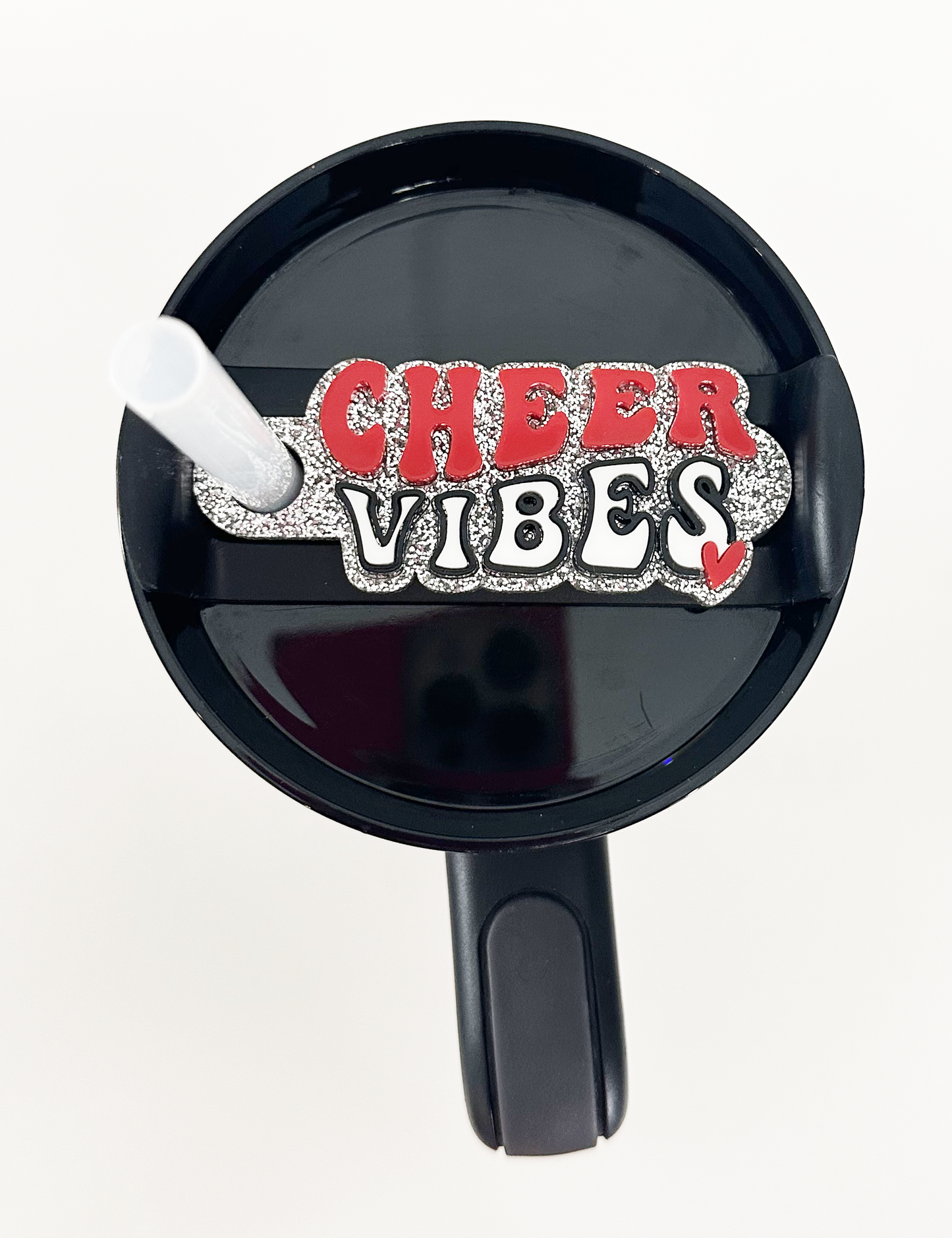 CUSTOM TUMBLER TAG - CHEER VIBES-SLVR GLTR