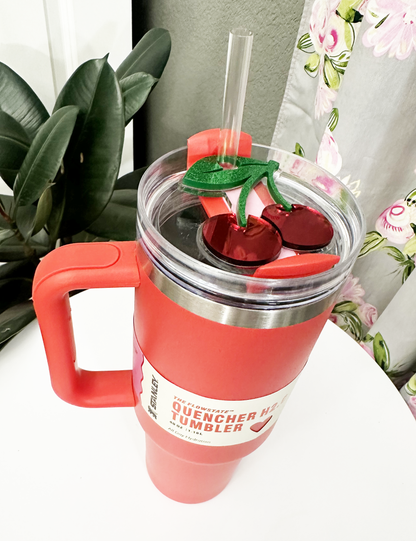 TUMBLER TOPPER - CHERRIES