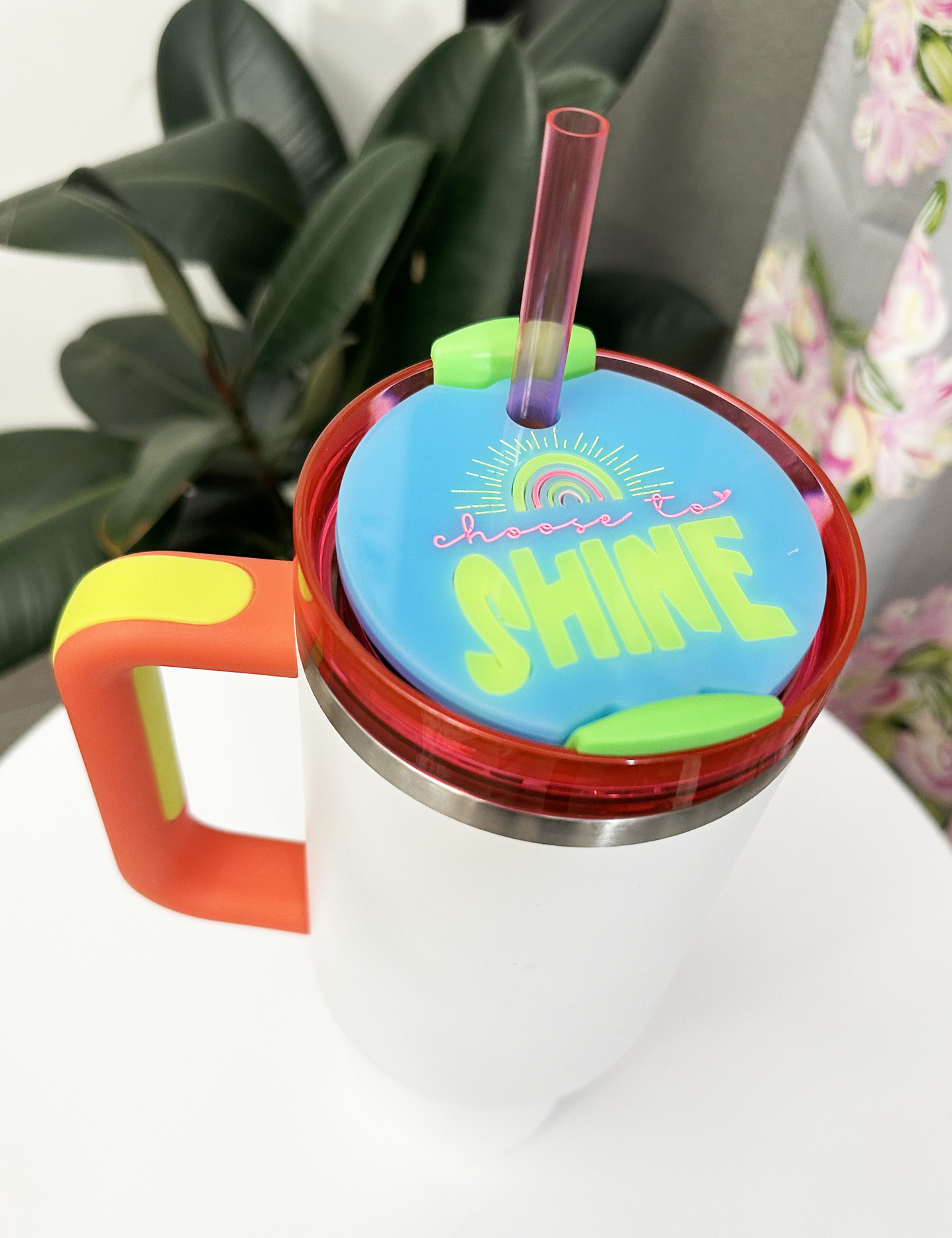 TUMBLER TOPPER - POSITIVITY - CHOOSE TO SHINE - FULL LID