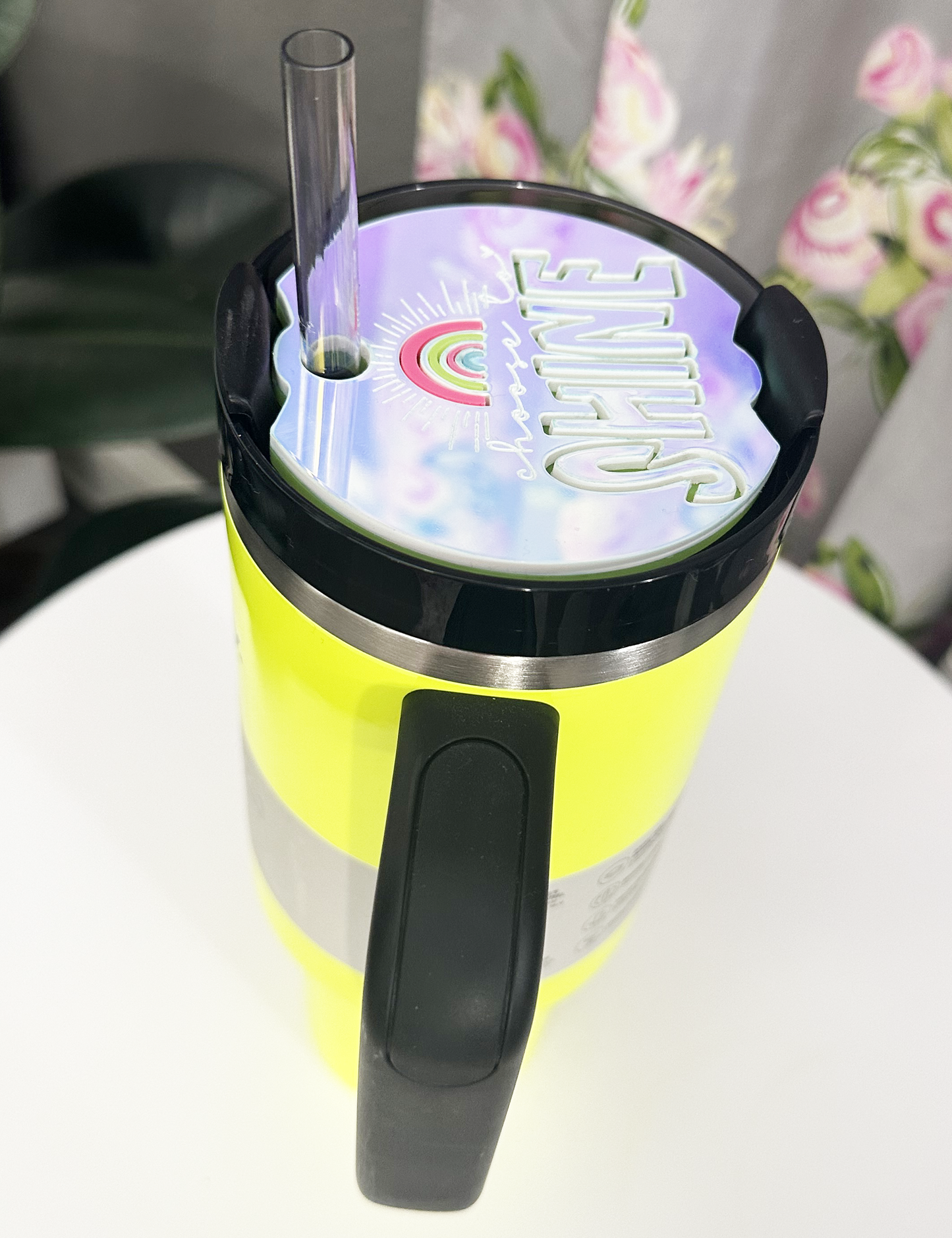 TUMBLER TOPPER - POSITIVITY - CHOOSE TO SHINE - FULL LID 2